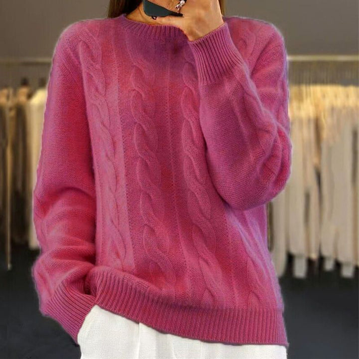 Tiffany | Warmer Strickpullover mit modischem Zopfmuster