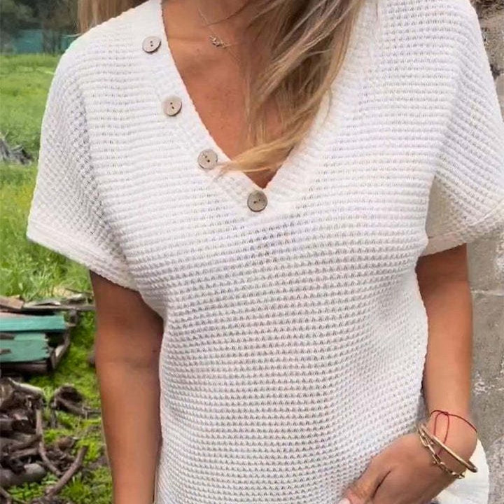 Grace | Stilvolles Kurzarm-Top mit V-Ausschnitt für Frauen