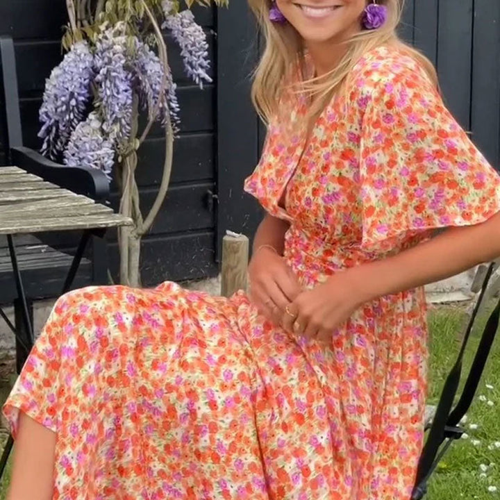 Elsie | Luftiges Maxikleid mit Blumenmuster