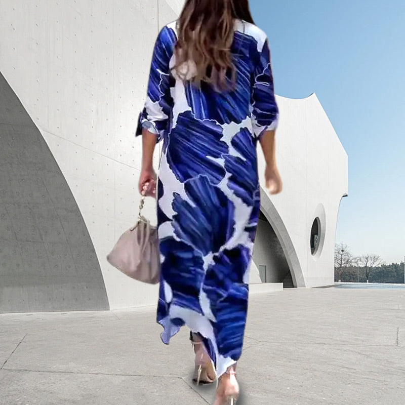 Giselle | Langärmeliges Maxikleid mit Blumenprint