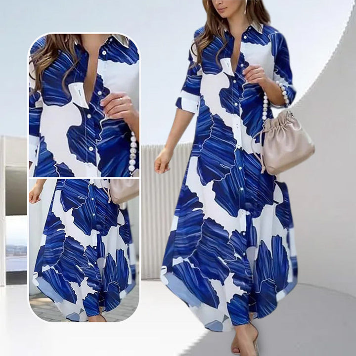 Giselle | Langärmeliges Maxikleid mit Blumenprint