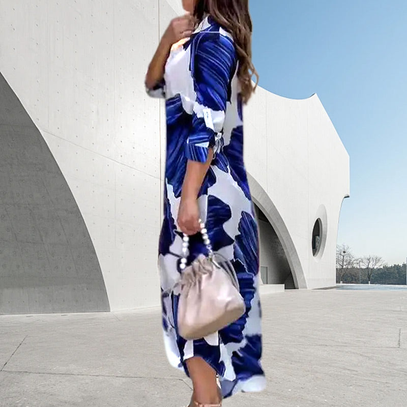Giselle | Langärmeliges Maxikleid mit Blumenprint