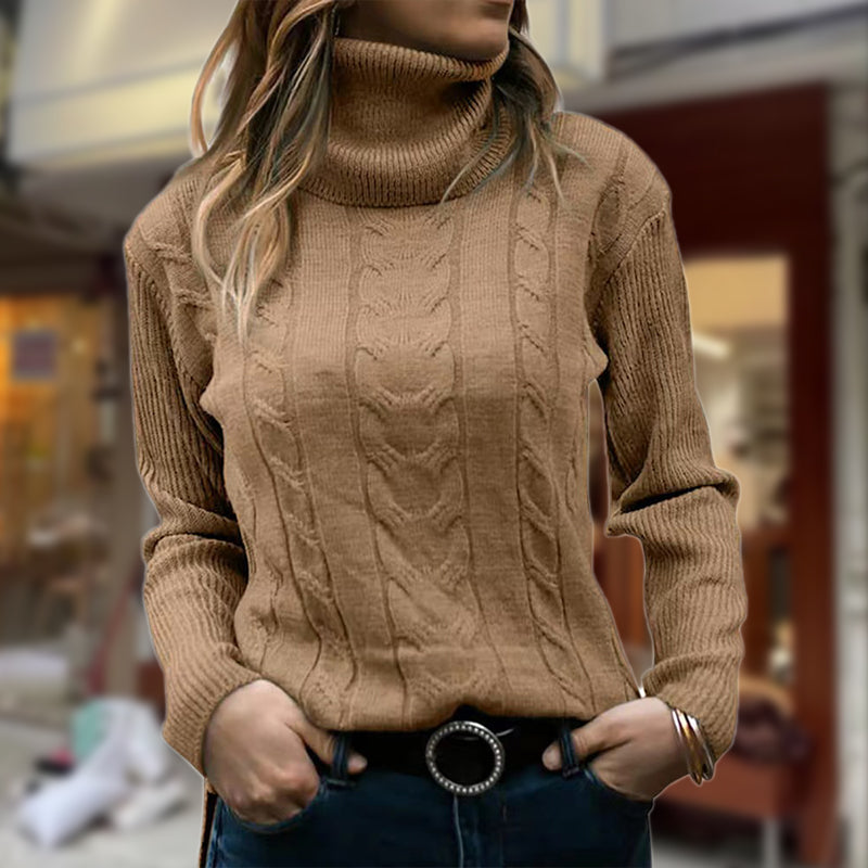 Nadine | Rippstrick-Rollkragenpullover in luxuriösem Design