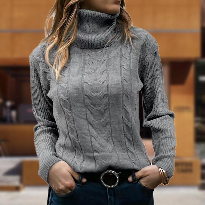 Nadine | Rippstrick-Rollkragenpullover in luxuriösem Design