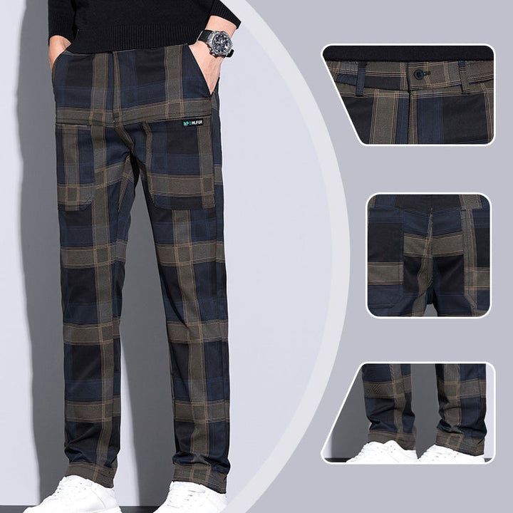 Karierte Herrenhose mit Taschen für lässige Outfits