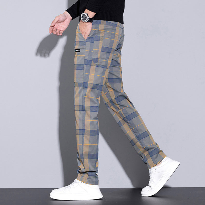 Karierte Herrenhose mit Taschen für lässige Outfits