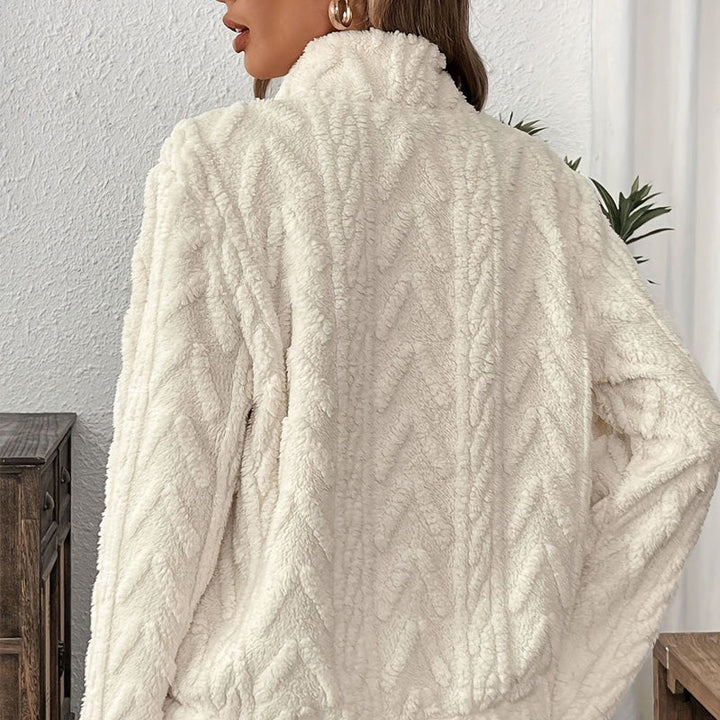 Lena | Flauschiges Half-Zip Sweatshirt mit Tasche