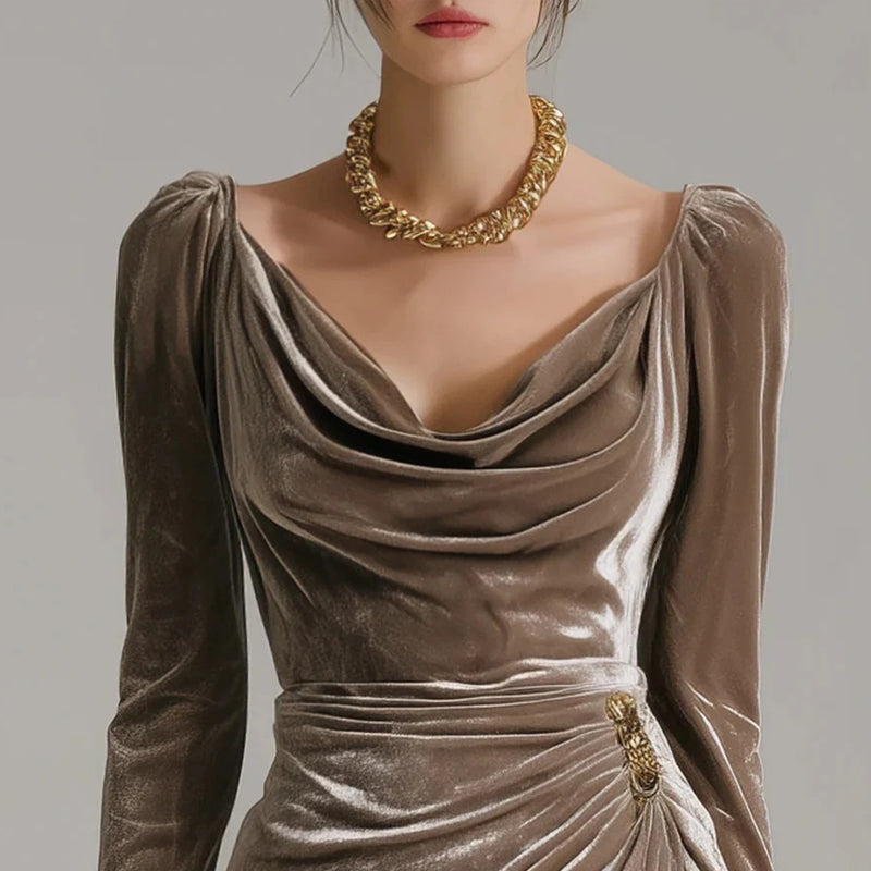 Rina | Samtkleid Damen Chic & Zeitlos Elegant