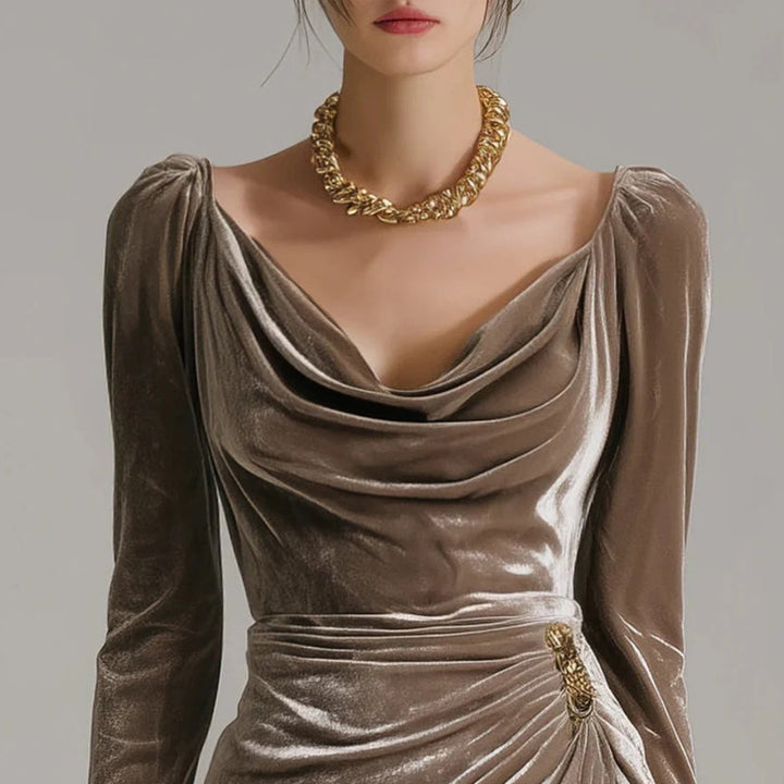 Rina | Samtkleid Damen Chic & Zeitlos Elegant