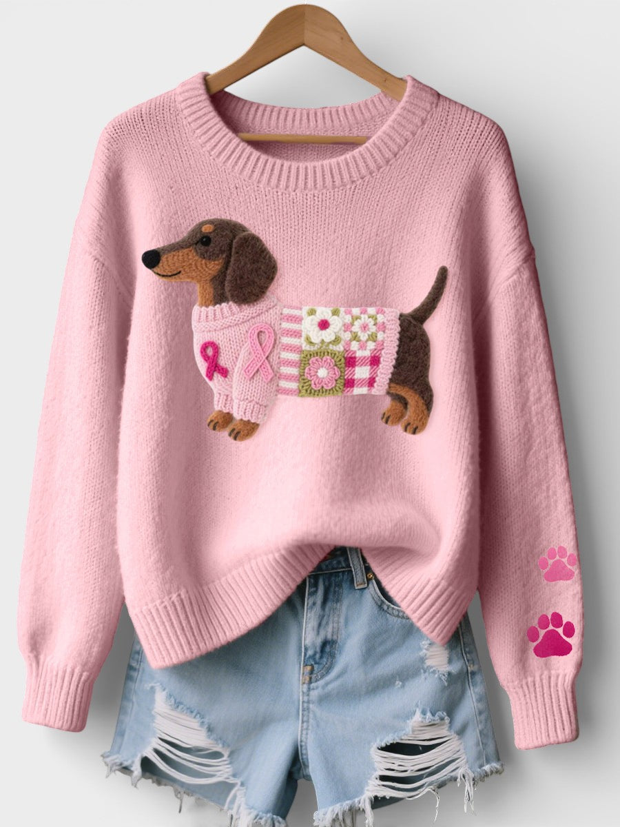 Lena | Damen Pullover gemütlich mit Dackelprint