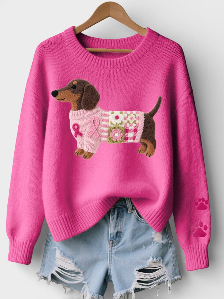 Lena | Damen Pullover gemütlich mit Dackelprint