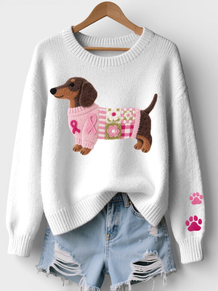 Lena | Damen Pullover gemütlich mit Dackelprint