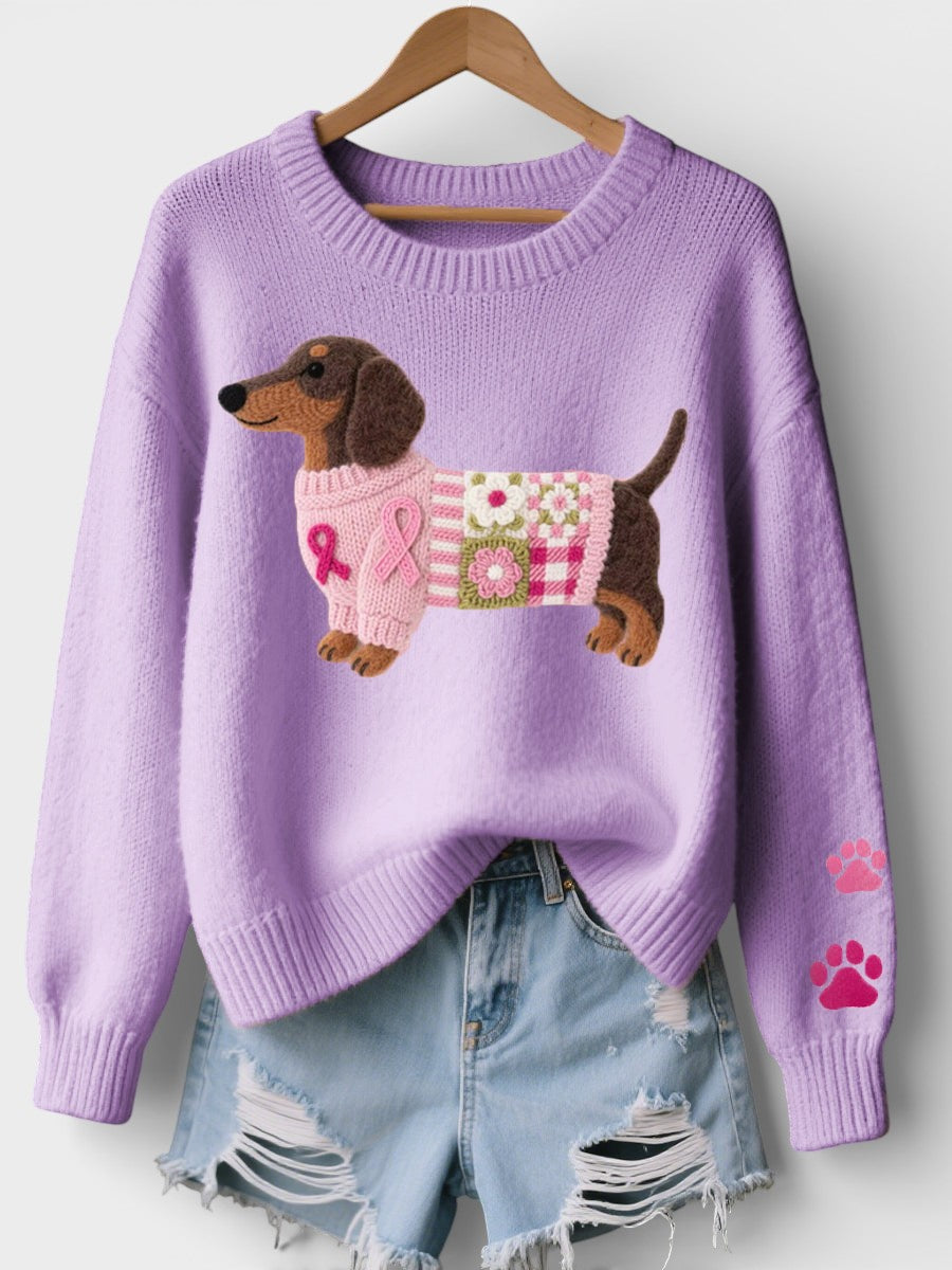 Lena | Damen Pullover gemütlich mit Dackelprint