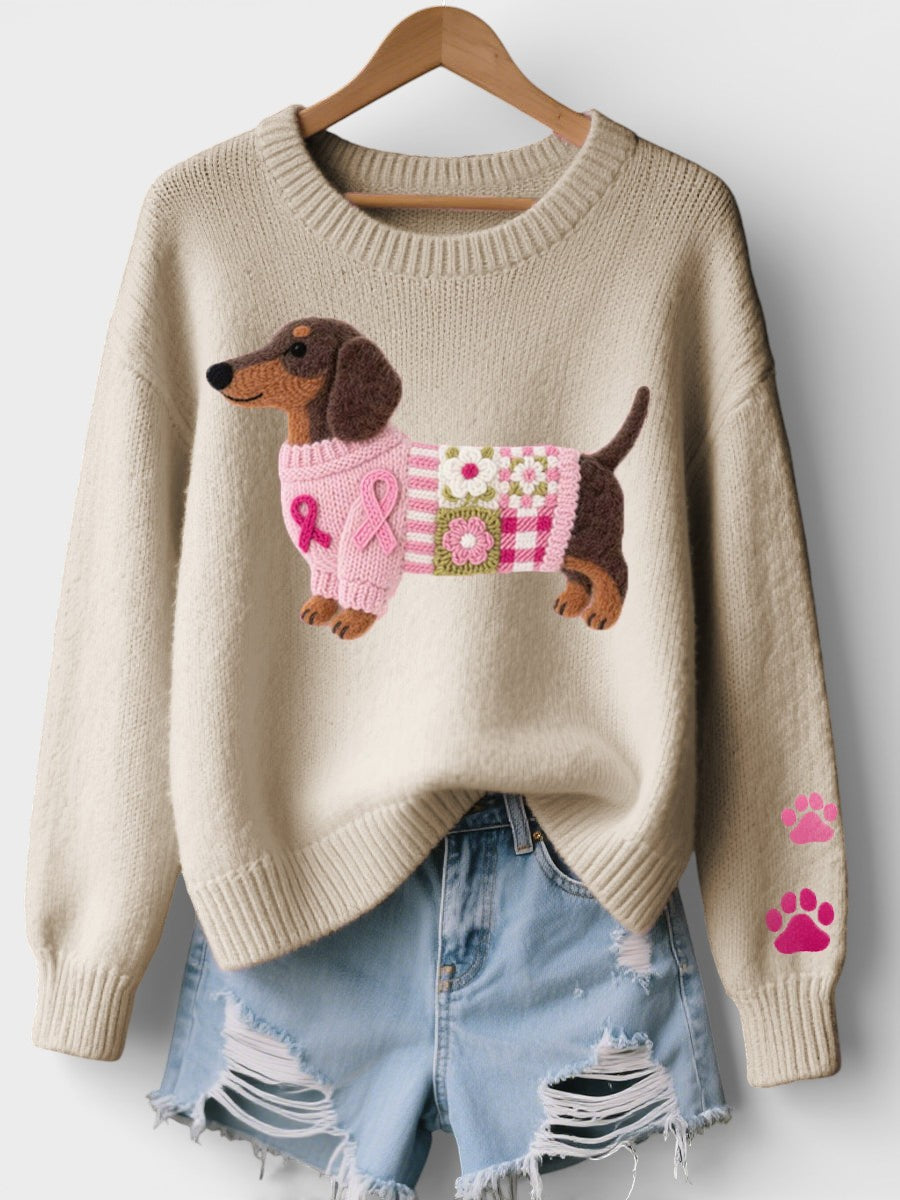 Lena | Damen Pullover gemütlich mit Dackelprint
