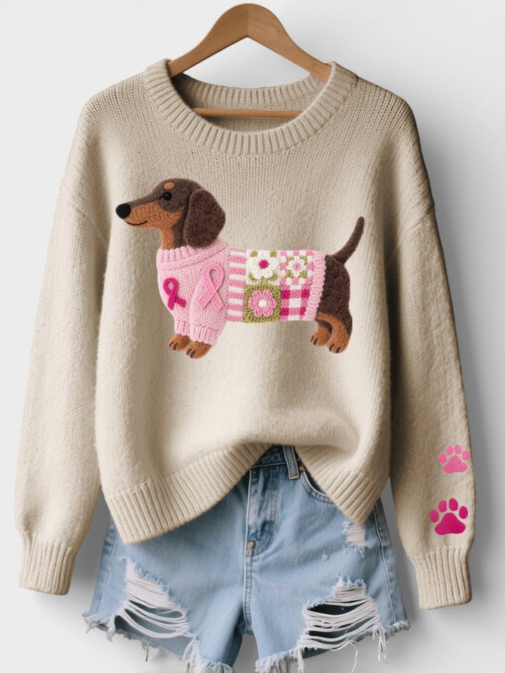 Lena | Damen Pullover gemütlich mit Dackelprint