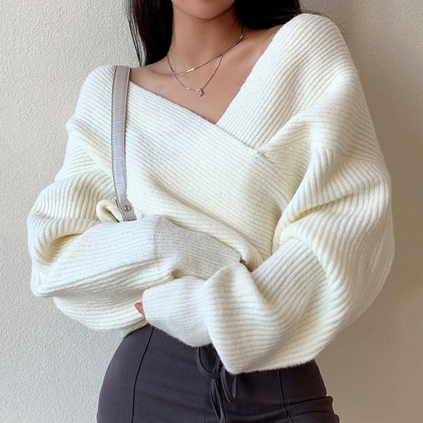 ALINA Strickpullover mit V-Ausschnitt für den Alltag