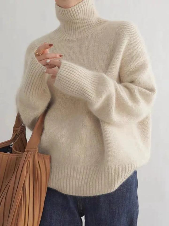Lin | Rollkragenpullover aus weichem Strickstoff