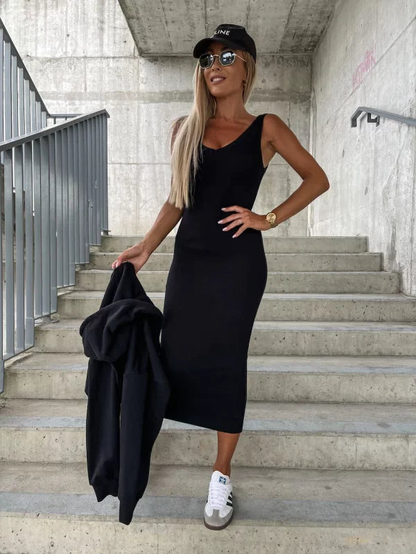 ELEGANTES KLEID UND SWEATSHIRT