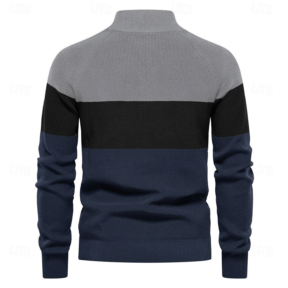 Reißverschluss | Herren-Strickjacke mit Stehkragen