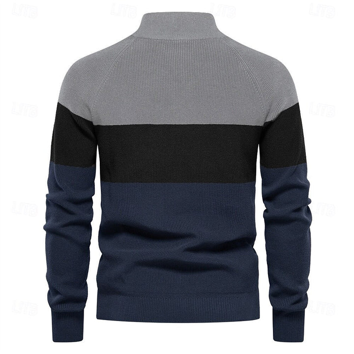 Reißverschluss | Herren-Strickjacke mit Stehkragen