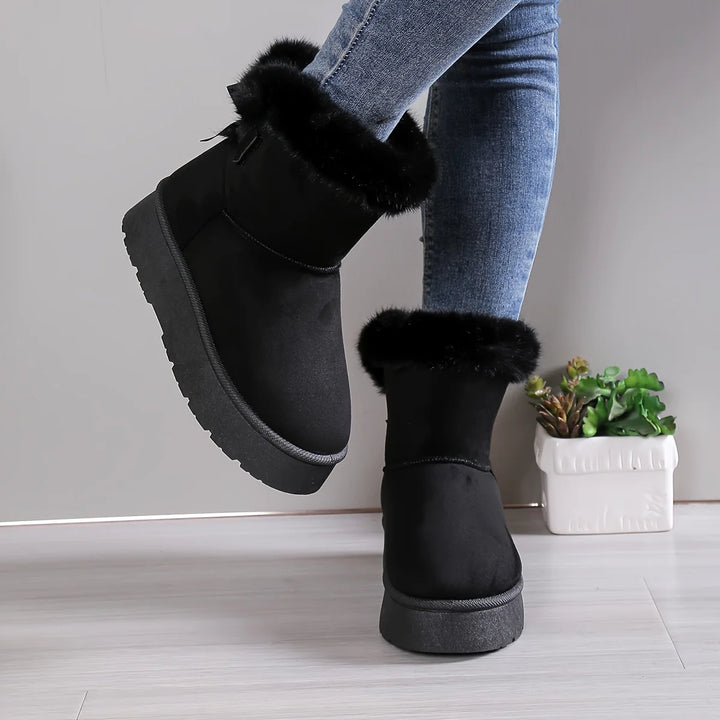 Anni | Gemütlich Chic Stilvoll Thermal gefüttert Plüsch Bowknot Stiefel