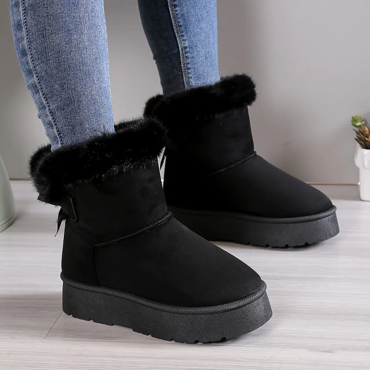 Anni | Gemütlich Chic Stilvoll Thermal gefüttert Plüsch Bowknot Stiefel