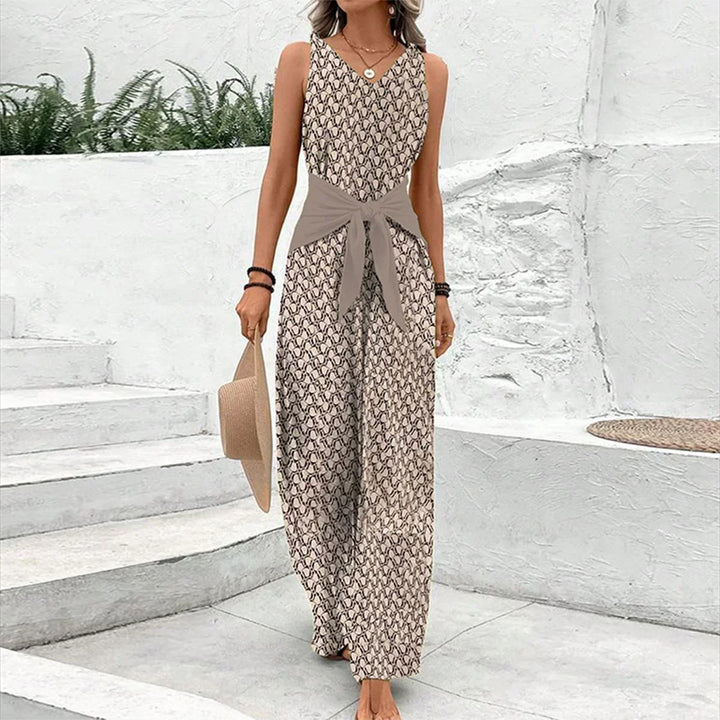 Elena | Femininer ärmelloser Jumpsuit mit Rundhals