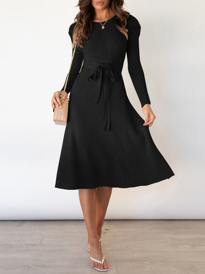 Zoe | Midi-Kleid mit Puffärmeln im Vintage-Look