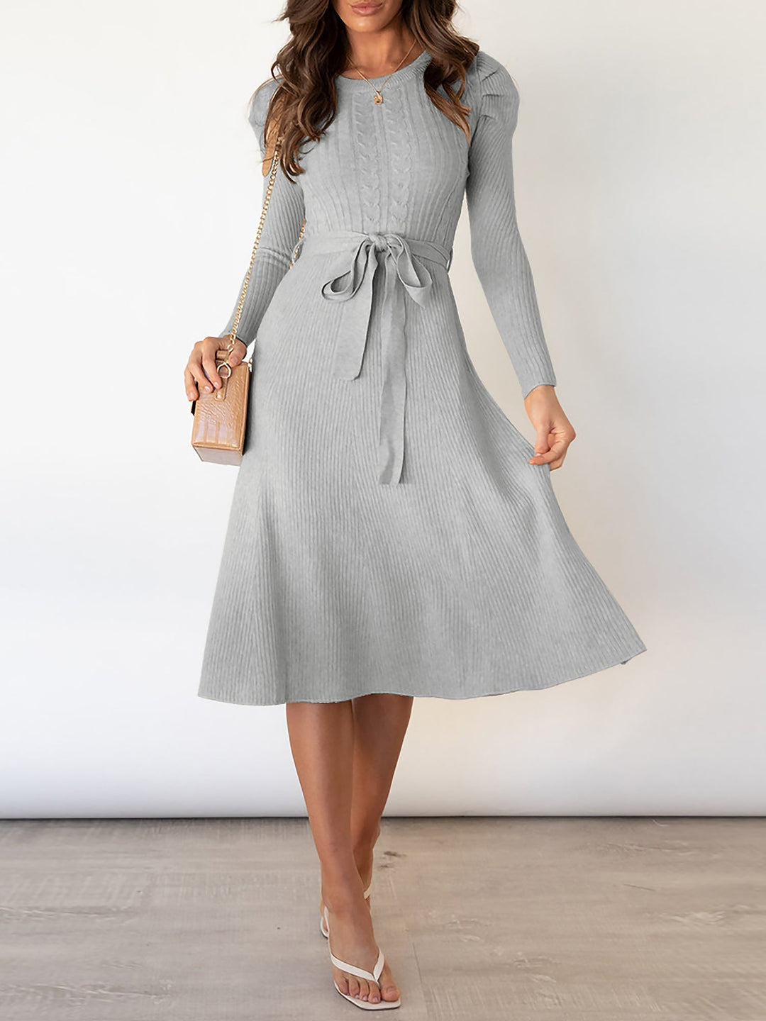 Zoe | Midi-Kleid mit Puffärmeln im Vintage-Look