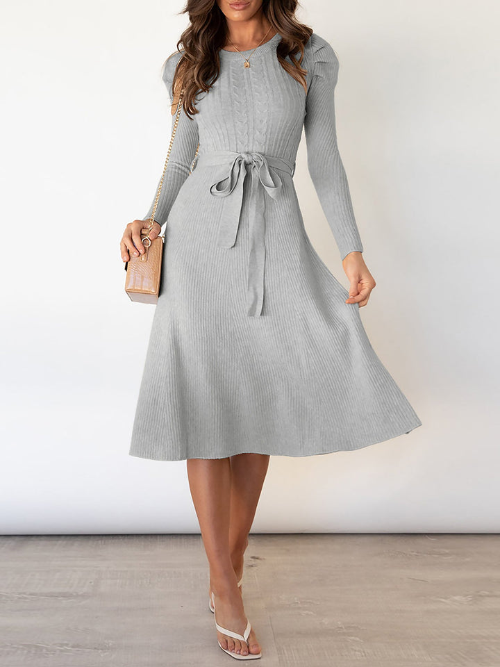 Zoe | Midi-Kleid mit Puffärmeln im Vintage-Look