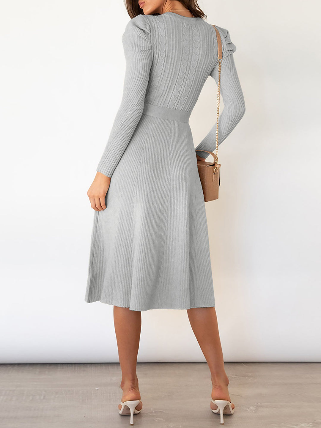Zoe | Midi-Kleid mit Puffärmeln im Vintage-Look
