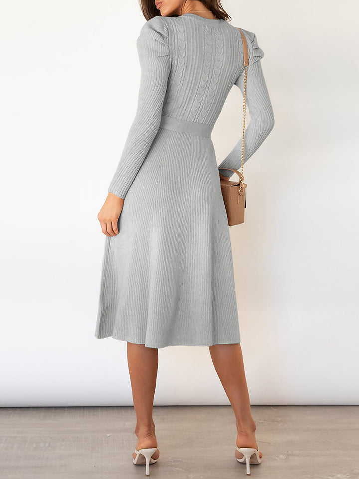Zoe | Midi-Kleid mit Puffärmeln im Vintage-Look