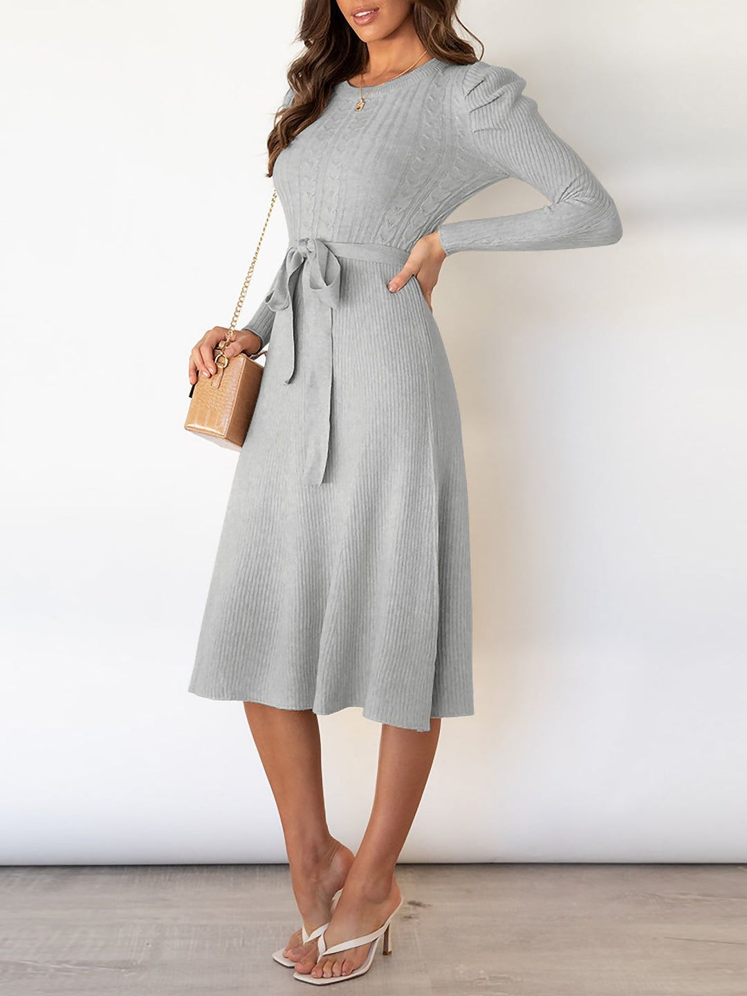 Zoe | Midi-Kleid mit Puffärmeln im Vintage-Look