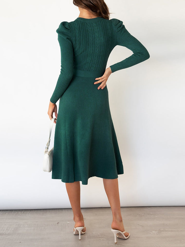 Zoe | Midi-Kleid mit Puffärmeln im Vintage-Look