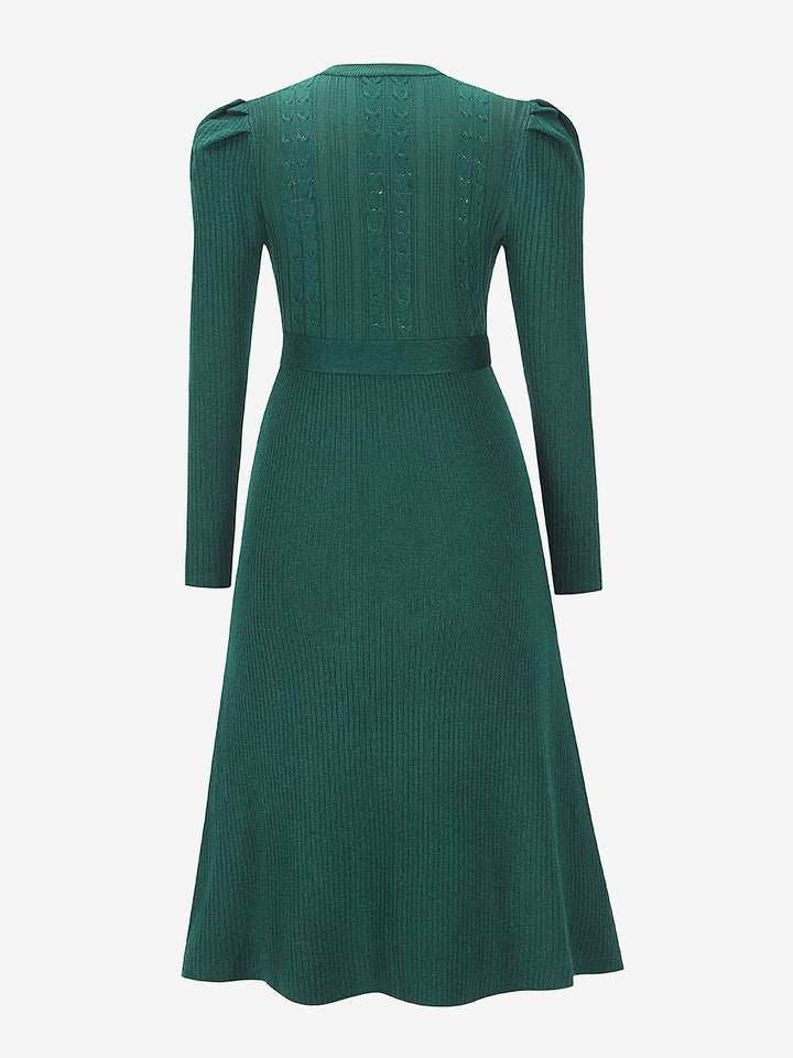 Zoe | Midi-Kleid mit Puffärmeln im Vintage-Look