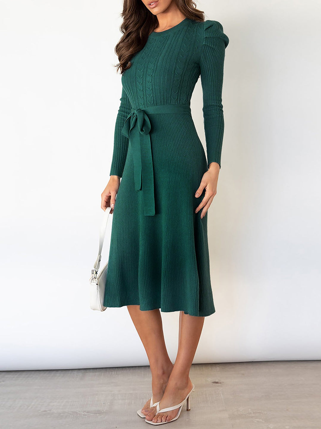 Zoe | Midi-Kleid mit Puffärmeln im Vintage-Look