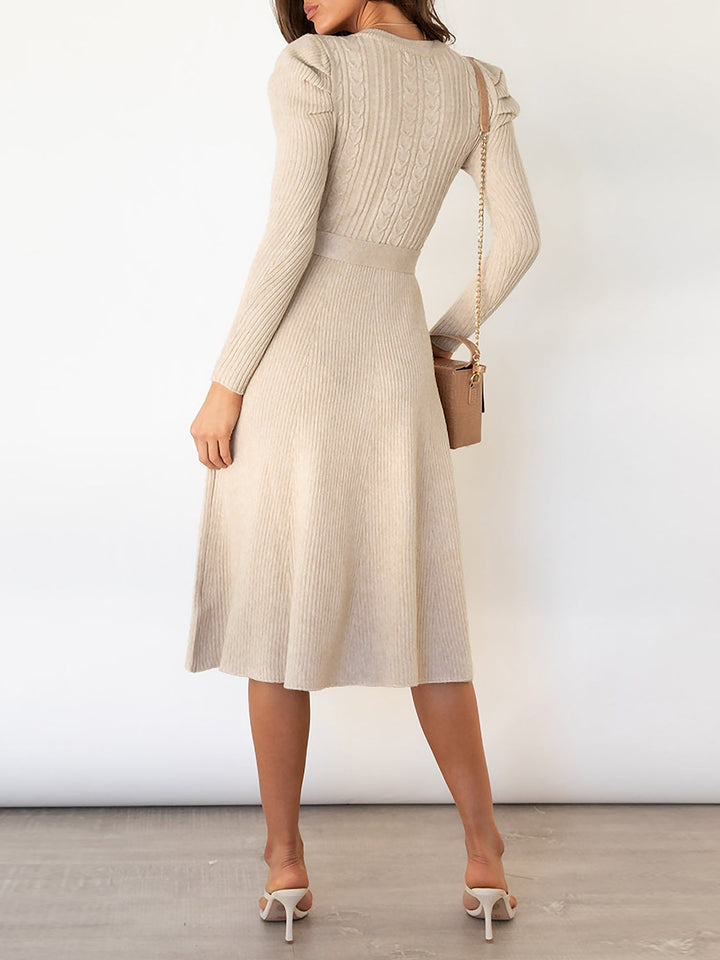 Zoe | Midi-Kleid mit Puffärmeln im Vintage-Look