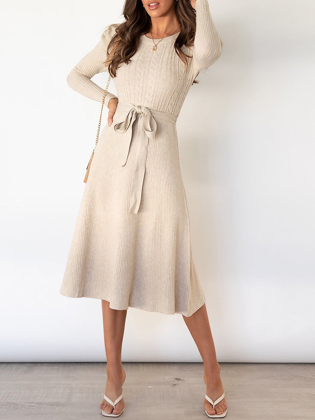 Zoe | Midi-Kleid mit Puffärmeln im Vintage-Look
