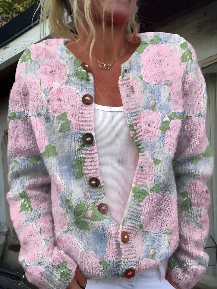 Meike | Elegante Damenweste mit zartem Blumendruck