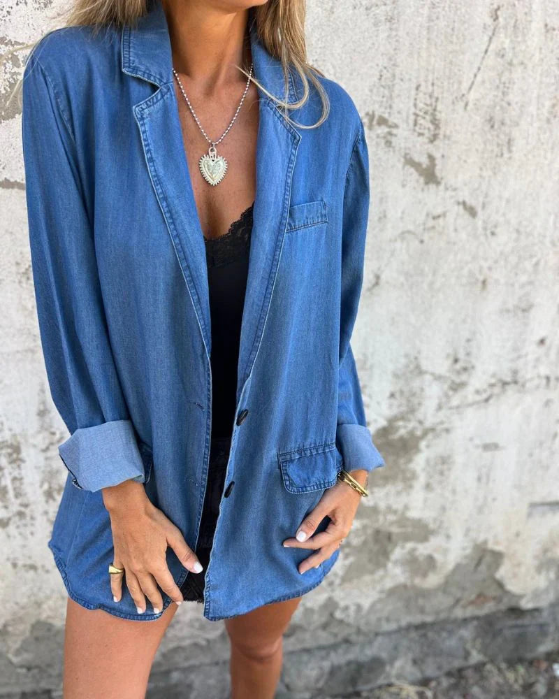 Lea | Eleganter Damenblazer aus klassischem Denim