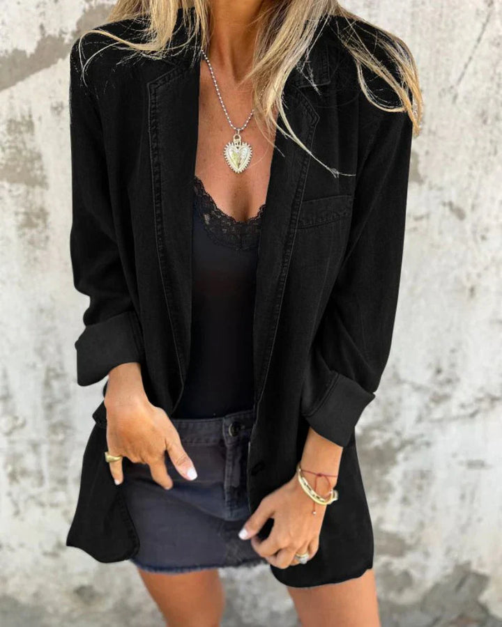 Lea | Eleganter Damenblazer aus klassischem Denim