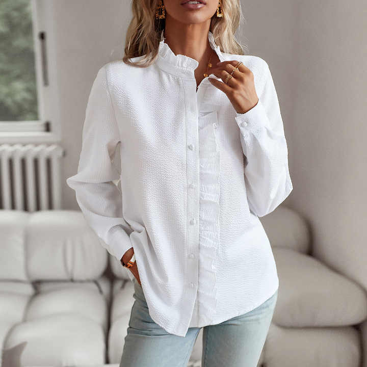 AURORA RUFFLE Langarmhemd im femininen Design