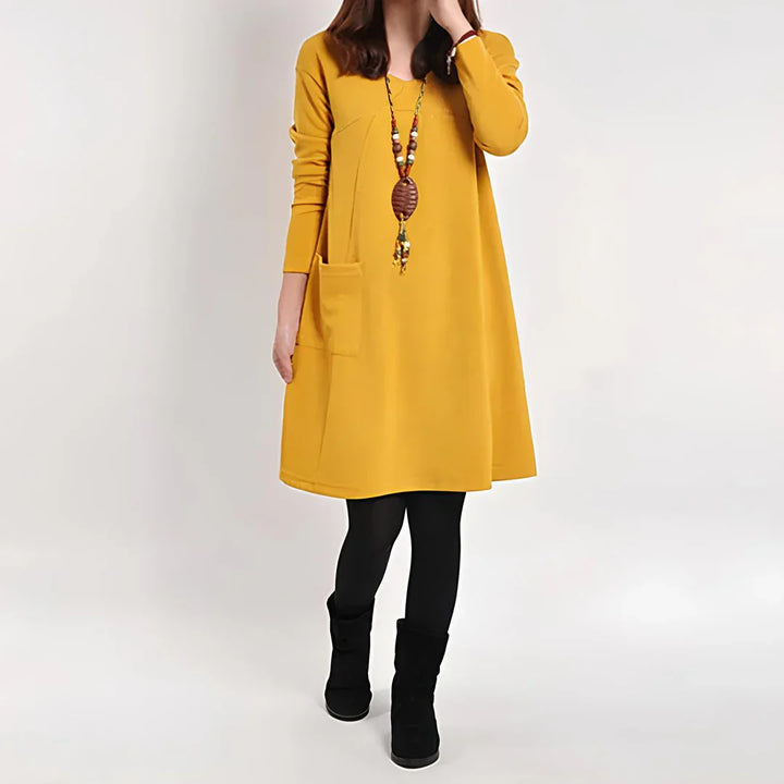 Elnara | Lang geschnittenes elegantes Damenkleid