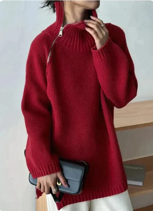 Karla | Warmer Winterpullover mit hohem Halsausschnitt