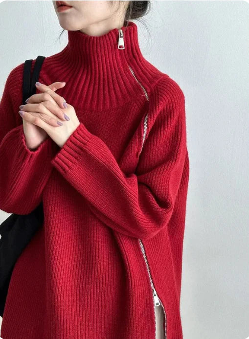 Karla | Warmer Winterpullover mit hohem Halsausschnitt